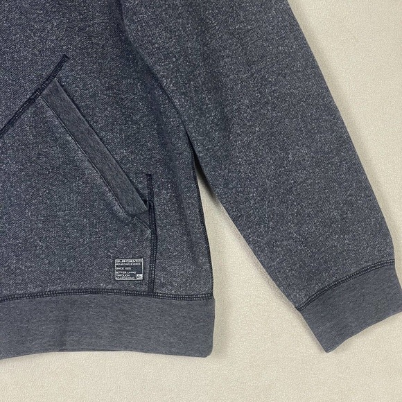 Quicksilver Hoodie Sweatshirt Mens L Long Sleeve Gray Pockets Logo Heavyweight‎ - Picture 3 of 11